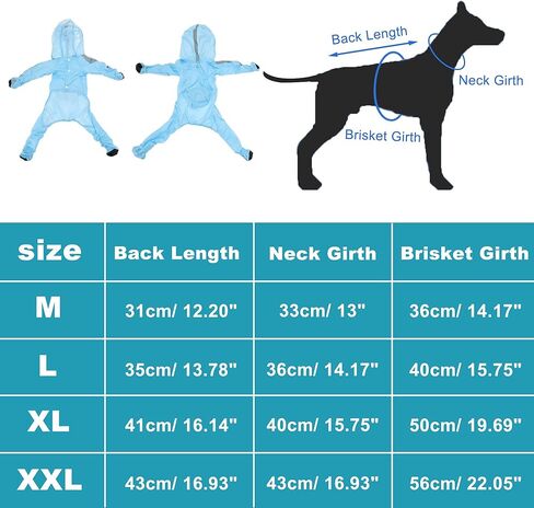 Generic Dog Raincoat with Four-Leg ProtectionXXL Size Blue 1 Pc in Saudi Arabia