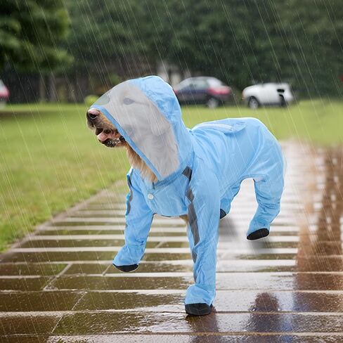 Generic Dog Raincoat with Four-Leg ProtectionXXL Size Blue 1 Pc in Saudi Arabia