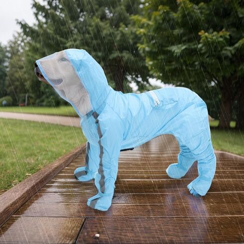 Generic Dog Raincoat with Four-Leg ProtectionXXL Size Blue 1 Pc in Saudi Arabia