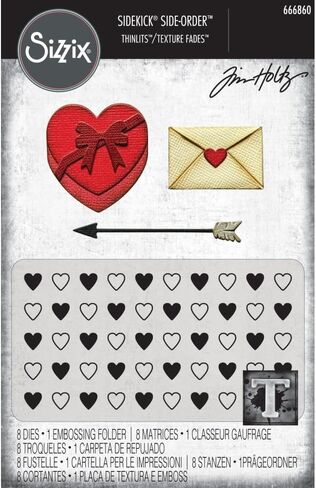 Sizzix 2-D Texture Fades Embossing Folder w/8PK Thinlits Set - Vault Side-Order Love Notes by Tim Holtz in Saudi Arabia