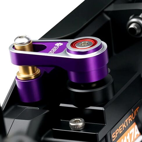 7075 Aluminum Rear 20T Servo Horn with Adjustable Connecting Rod for Axial 1/8 AXP8 Gilamon Trail Buggy Upgrade,Purple in Kuwait