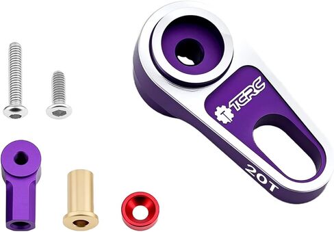 7075 Aluminum Rear 20T Servo Horn with Adjustable Connecting Rod for Axial 1/8 AXP8 Gilamon Trail Buggy Upgrade,Purple in Kuwait