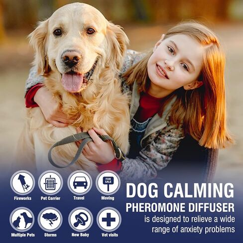 Dog Calming Diffuser Refills 6 Pack Pheromone Appeasing Pet Pheromones Refill 48ml to Calm for Anxiety Relief Reduce Aggression Stress Fighting Barking Fit Common Diffusers Plug in 180 Day(Tasteless) in Saudi Arabia