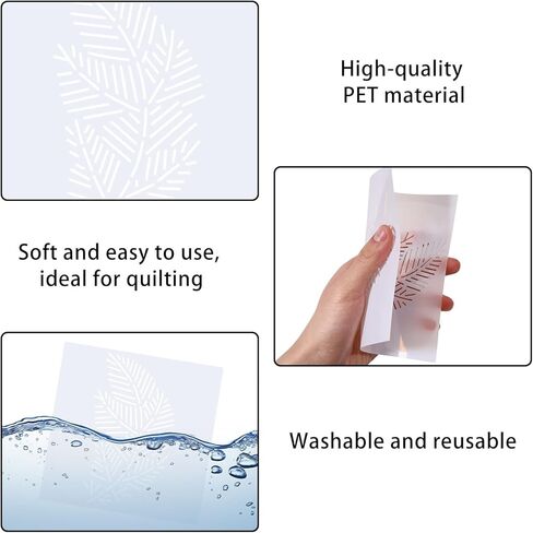 FREEBLOSS 8pcs Sashiko Stencils Plastic Sashiko Template Square Leaf Embroidery Patterns Drawing Line Templates for Sewing Hand Quilting 5.5"/8.7" in Saudi Arabia