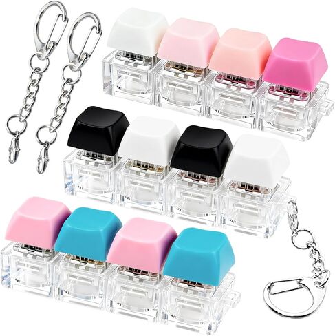 3 PCS Keyboard Fidget Toy, Keyboard Fidget Keychain 4-in-1 Keyboard Decompression Button Finger Clicker Toys, Button Stress Relief Fidget Valentines Gifts Stuffers for Kids Women(Clear Black) in Saudi Arabia