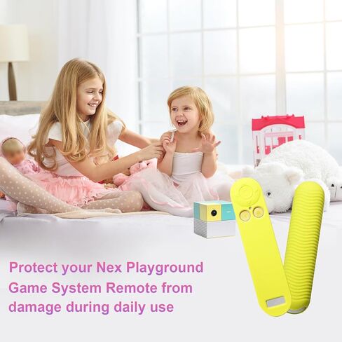 حافظة تحكم عن بعد من السيليكون لنظام ألعاب Nex Playground | ملحقات متينة للتحكم عن بعد وإعداد الألعاب، غطاء حماية مقاوم للصدمات وغير قابل للانزلاق مع حبل، تصميم سهل التنظيف (أصفر) in Kuwait
