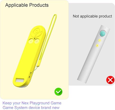 حافظة تحكم عن بعد من السيليكون لنظام ألعاب Nex Playground | ملحقات متينة للتحكم عن بعد وإعداد الألعاب، غطاء حماية مقاوم للصدمات وغير قابل للانزلاق مع حبل، تصميم سهل التنظيف (أصفر) in Kuwait