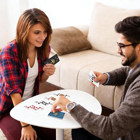 ورق لعب مكون من عبوتين، مجموعة من البطاقات، أوراق لعب مطبوعة كبيرة، سهلة الخلط، بطاقات بوكر ممتازة لألعاب الورق، ألعاب عائلية، طاولة ليلية، مستلزمات حفلات الكازينو السحرية (أزرق وأسود) in Kuwait