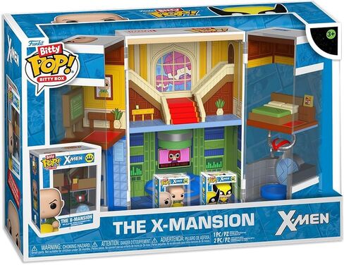 فانكو بوب! صناديق بيتي: X-Men - مجموعة لعب The X-Mansion - Wolverine and Professor X - حقيبة عرض قابلة للتجميع مع مشهد داخلي ومساحة تخزين - فكرة هدية in Kuwait
