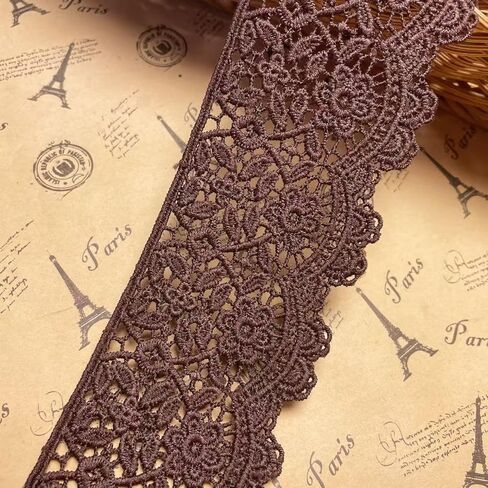 6CM Width Europe Flower Pattern Inelastic Embroidery Trims,Curtain Tablecloth Slipcover Bridal DIY Clothing/Accessories.(2 Yards in one Package)(Army Green) in Kuwait
