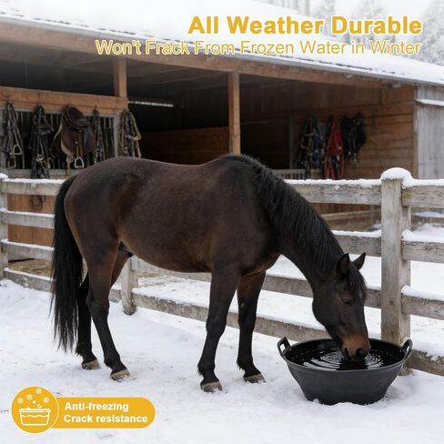6Pcs Rubber Feed Pan with Handle, 3 Gallon / 12 Quart Rubber Feed Pan Utility Horse Feed Bucket for Cats Dogs Goats Chicken Dust Bath Container Animal Feeding Watering Bowl in Saudi Arabia