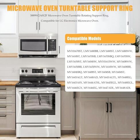 مجموعة حلقات دوارة لفرن الميكروويف من أجل LG - دعم دوار 9.5 بوصة للنماذج MVH1670ST، LMV1680BB، LMV1680ST، LMV1680WW (عبوتان) in Kuwait