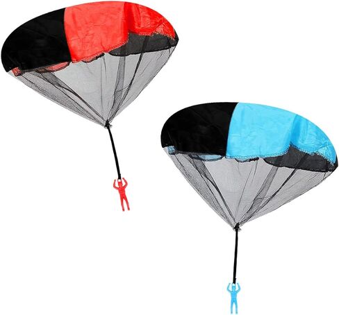 2 Pack Parachute Toy Soldiers - Hand Throwing Army Men for Outdoor Fun - Kids' Paratrooper Flying Toys - Blue & Red - Ideal for Boys and Girls! in Saudi Arabia
