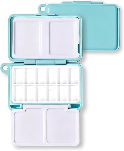 12 Wells Watercolor Palette Paint Tray Paint Palette Painting Supplies Watercolor Supplies, Portable Mini paint Mixing Tray with Lid, Plastic Travel palette Box for watercolor Gouache Acrylic Painting in Saudi Arabia