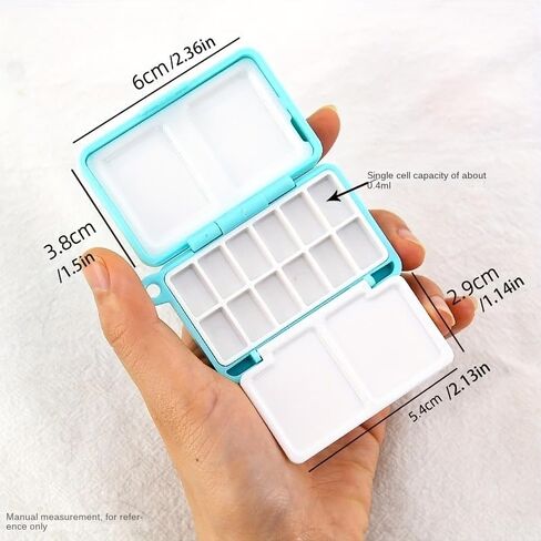 12 Wells Watercolor Palette Paint Tray Paint Palette Painting Supplies Watercolor Supplies, Portable Mini paint Mixing Tray with Lid, Plastic Travel palette Box for watercolor Gouache Acrylic Painting in Saudi Arabia