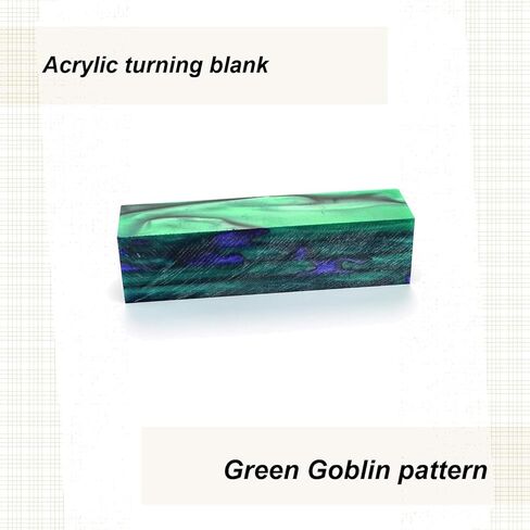 Woodriver Acrylic Turning Stock Green Goblin 1-1/2" X 1-1/2" X 6" in Saudi Arabia