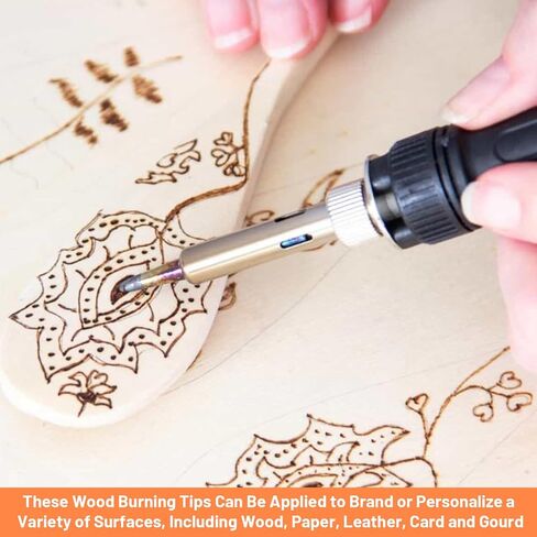 108 Pieces Wood Burning Tip Pyrography Complete Wood Burning Tip Set with Alphabet Letters Numbers Symbols for DIY Wooden Burner Carving Leather Crafting Projects in Kuwait