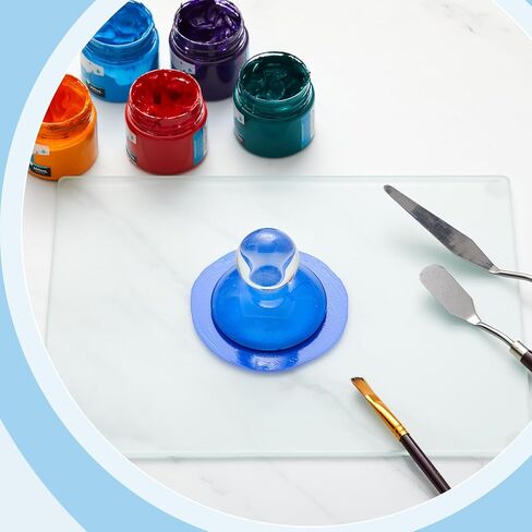 Nuanchu 12 x 9 x 0.2 Inch Tempered Frosted Glass Paint Muller Slab Mineral Pigment Grinding Plate for DIY Oil Painting Watercolor Oil Acrylic Painting in Saudi Arabia