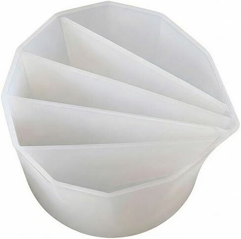 Silicone Split Cups, Thickened Reusable Dual-Compartment Resin Mixing Cup with Separator, Painting Tool for Resin Craft Fluid Art, Acrylic Pouring, and Artistic Creation, White in Saudi Arabia