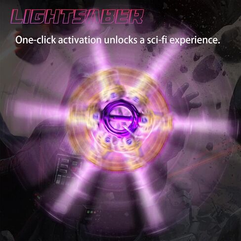 2 pcs Rotating Lightsaber Toy Set, 43 inches Long, with hit-Sensitive Sound Effects,Perfect for Rave Parties, Role-Playing, and Shows (Purple and Blue Dual Packs) in Kuwait