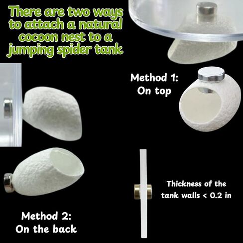 Jumping Spider Hammock Hideout with Rope Bridge & 3 Silk Cocoon Huts, Tarantula Hide & Climbing Accessory for Arboreal Enclosures (Silk Cocoon) in Saudi Arabia