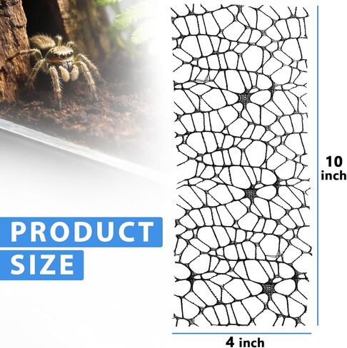 شريط طحالب من Harhana Jumping Spider Webbed Ribbon، 8 قطع ديكور طحالب مع 8 مغناطيسات لسهولة الإعداد لحاوية العنكبوت القفز، شبكة تسلق الموائل وديكور Terrarium (أسود، أبيض، أصفر، أخضر) in Kuwait