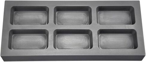 6 Cavity 10 oz Troy Ounce Silver Rectangle Graphite Ingot Mold for Melting Casting Refining Scrap Metal Jewelry in Saudi Arabia