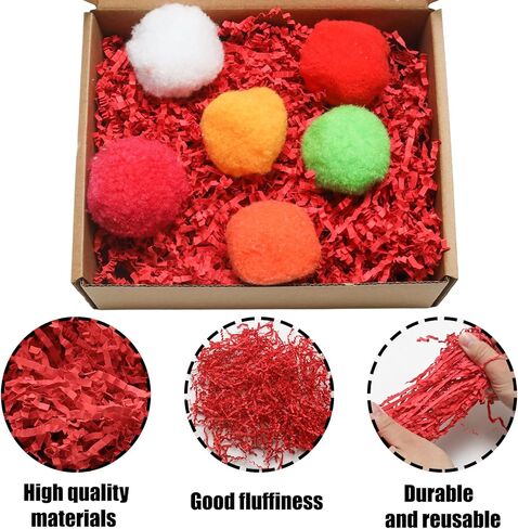 Funstreet 1LB قطع الورق المجعد تمزيقه حشو الورق قصاصات الورق الأحمر لسلال الهدايا صندوق الهدايا in Kuwait