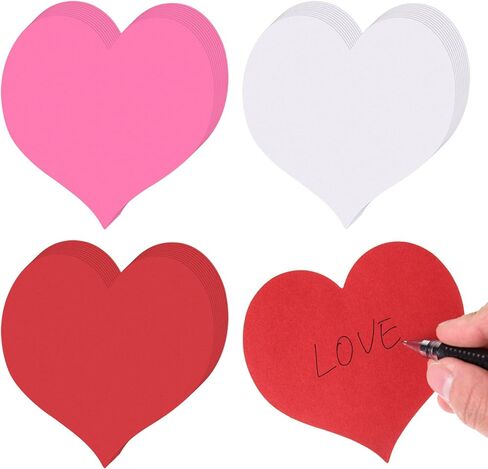 MixTeach 180Pcs Heart Cutouts Paper Valentine's Day 4 Inch Heart Shape Card Paper Heart Die Cut with Glue Point Dots for Classroom Bulletin Board Decor Kids’ Love and Peace School Craft Project in Saudi Arabia