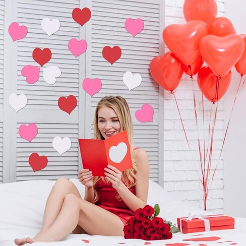 MixTeach 180Pcs Heart Cutouts Paper Valentine's Day 4 Inch Heart Shape Card Paper Heart Die Cut with Glue Point Dots for Classroom Bulletin Board Decor Kids’ Love and Peace School Craft Project in Saudi Arabia