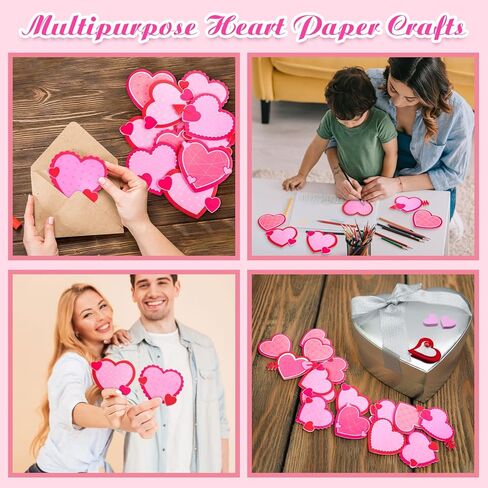 Eaasty 1080 Sheets Valentine's Day Heart Cutouts Paper Heart Cutouts Assorted Color Love Shape Die Cut for Valentine's Day Craft Bulletin Board Classroom Decor Teachers DIY Craft Projects Supplies in Saudi Arabia
