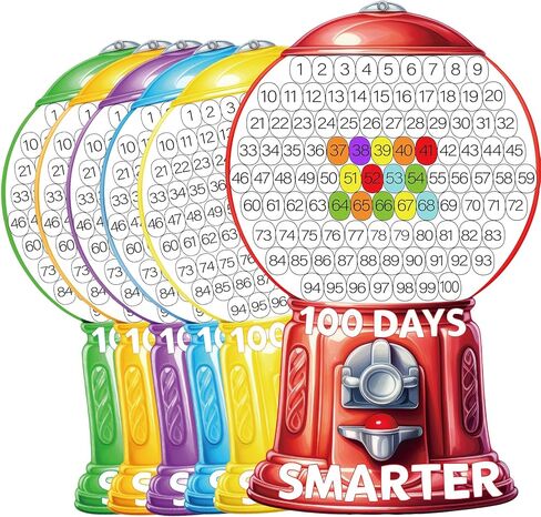 Fancy Land 100 Days of School Craft Kits Happy 100th Day Gumball Machine Coloring Crafts for Kids School Party Decorations Art Project Supplies Painting Activities 24Pcs in Saudi Arabia