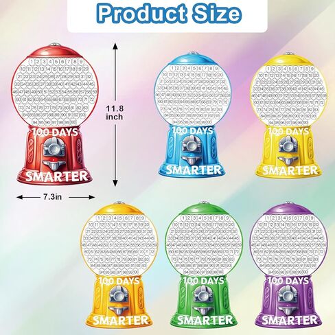 Fancy Land 100 Days of School Craft Kits Happy 100th Day Gumball Machine Coloring Crafts for Kids School Party Decorations Art Project Supplies Painting Activities 24Pcs in Saudi Arabia
