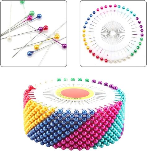 Faux Pearl Dressmaker Pins for Crafts with 480pcs for Sewing, Dressmaking, and Floral Bouquets DIY Tool (Colorful) in Saudi Arabia