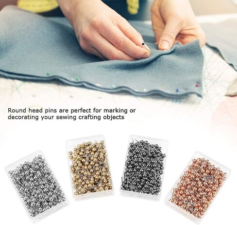 800pcs Multi Color Round Pearl Head Pins Dressmaking Sewing Fixed Marking Tool in Saudi Arabia