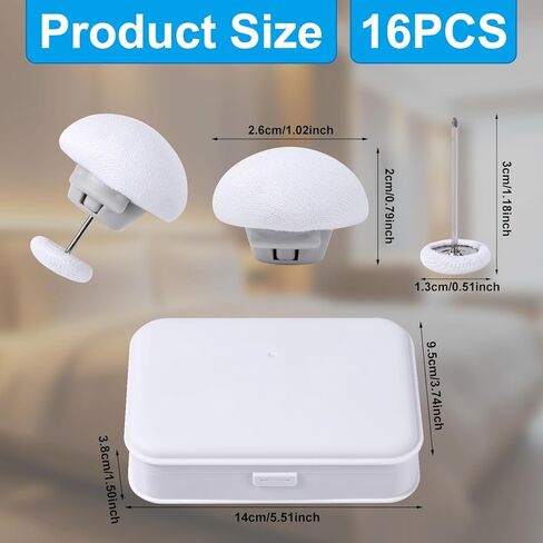 16pcs Duvet Pin Clips, Anti-Slip Duvet Cover Clips Prevent Shifting Comforter Strong Hold Button Fasteners Bedding Accessories for Curtains Quilts Cushions in Saudi Arabia