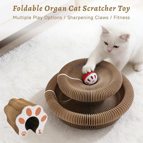 Flexible Cat Scratcher Toy, Interactive Foldable Magic Organ Cat Scratcher for Indoor Cats, Bored Kittens & Adults, Durable Cardboard Cat Toy for Exercise & Stress Relief in Saudi Arabia