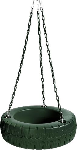 Playset Tire Swing Kit, 25" W x 7" H, Green, 66" PVC Coated Green Chain, Zinc for Jungle Gyms and Swing Sets 1 PK (KIT-GN66CPTS) in Saudi Arabia