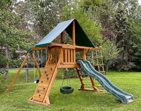 Playset Tire Swing Kit, 25" W x 7" H, Green, 66" PVC Coated Green Chain, Zinc for Jungle Gyms and Swing Sets 1 PK (KIT-GN66CPTS) in Saudi Arabia