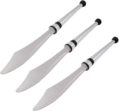 سكين رمي السكاكين - حافة شفرة حادة - مقبض ملفوف اللون فضي (مجموعة من 3) in Kuwait