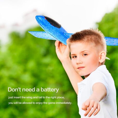 PowerTRC 8 طائرات إسفنجية كبيرة مقاس 17.5 بوصة للأطفال، وضعان للطيران، طائرات شراعية من الستايروفوم، طائرة رمي إسفنجية، ألعاب رياضية خارجية، هدايا عيد ميلاد للفتيات من عمر 3 إلى 12 عامًا in Kuwait