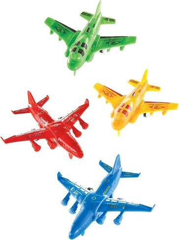 Pullback Plastic Plane Toys - 3.74" x 2.95" x 1.38" | Assorted Colors | Pack of 12 in Saudi Arabia