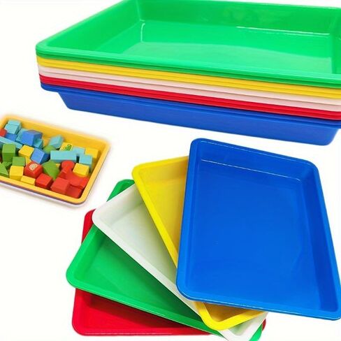 Plastic Art Trays,5 Pieces Stackable Activity Crafts Organizer, Serving, Jewelry Tray for DIY Projects, Painting, Beads, Organizing Supply in Saudi Arabia