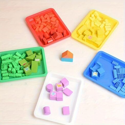 Plastic Art Trays,5 Pieces Stackable Activity Crafts Organizer, Serving, Jewelry Tray for DIY Projects, Painting, Beads, Organizing Supply in Saudi Arabia