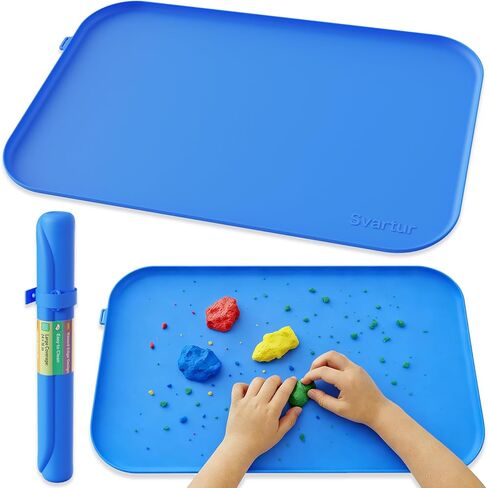 بساط فني من السيليكون مقاس 60.96 سم × 40.64 سم مع حافة مرتفعة، تصميم قابل للطي مع حزام تخزين، واقي طاولة متعدد الأغراض من السيليكون للحرف اليدوية والرسم والأعمال اليدوية، رمادي in Saudi Arabia