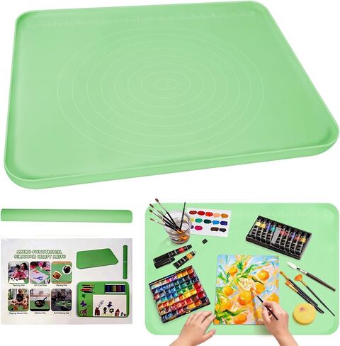 Silicone Art Mat for Crafts, Large 24x19.5 Inch Silicone Painting Mat & Craft Mat with Raised Edges for Artists, Jewelry Making, Playdough, Activities,Pink in Saudi Arabia