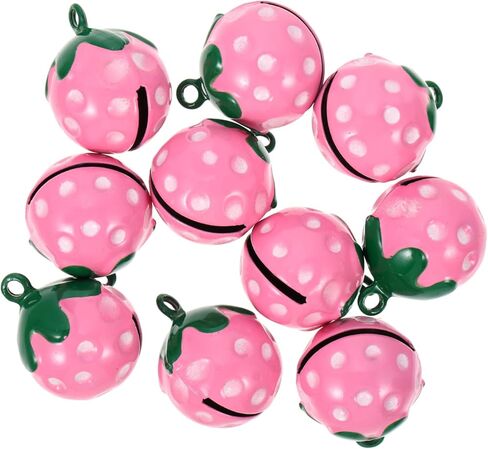 Hemoton 10pcs Strawberry Shape Pet Bells Charms Necklace Charms for Dog Collar in Saudi Arabia