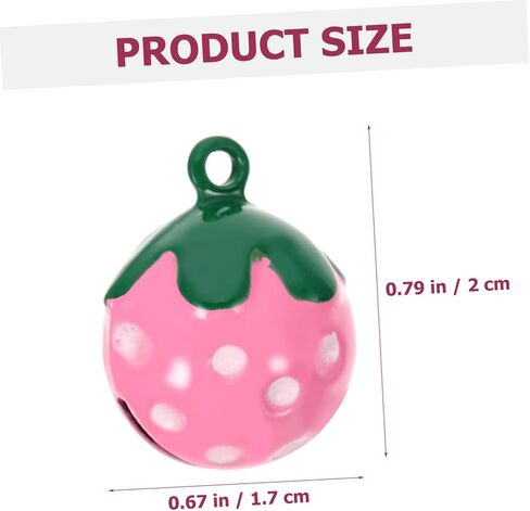 Hemoton 10pcs Strawberry Shape Pet Bells Charms Necklace Charms for Dog Collar in Saudi Arabia
