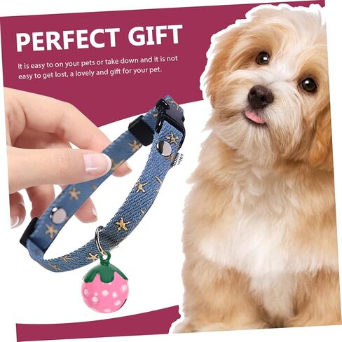 Hemoton 10pcs Strawberry Shape Pet Bells Charms Necklace Charms for Dog Collar in Saudi Arabia