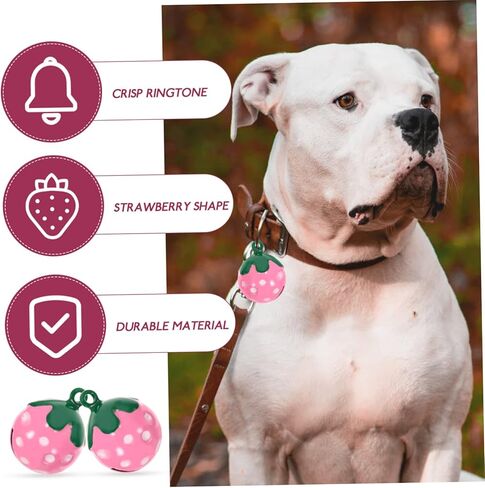 Hemoton 10pcs Strawberry Shape Pet Bells Charms Necklace Charms for Dog Collar in Saudi Arabia
